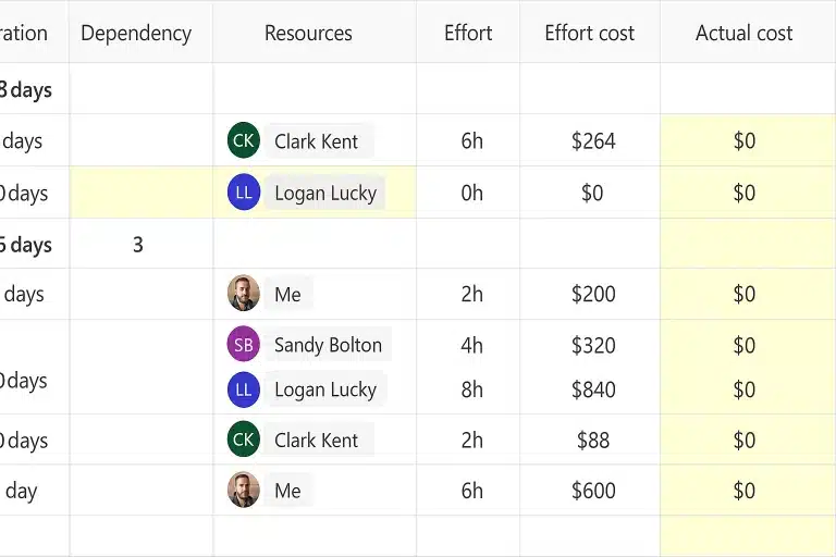project management effort